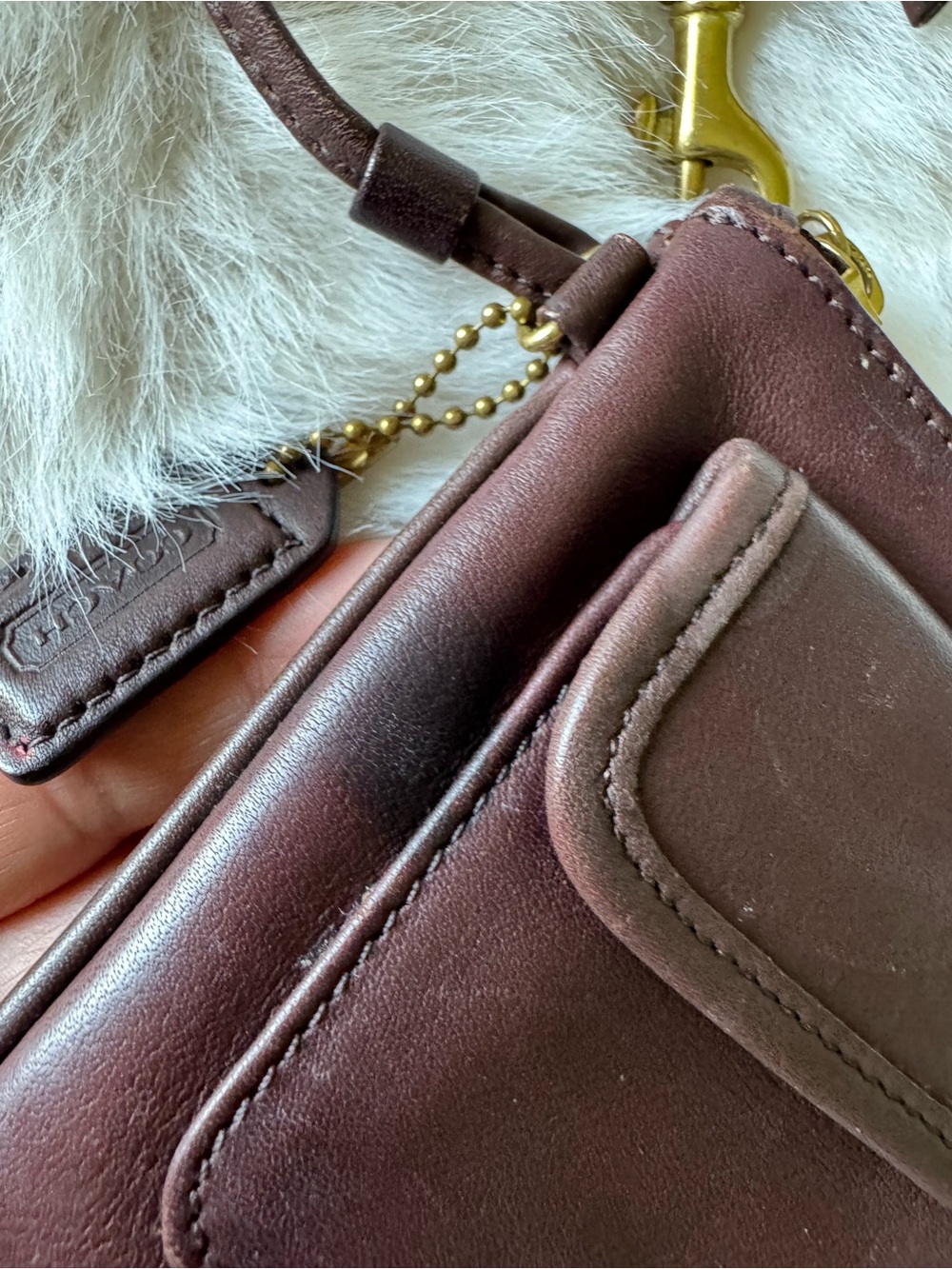Coach Dark Brown Leather Turnlock Wristlet - Picture 6 of 14